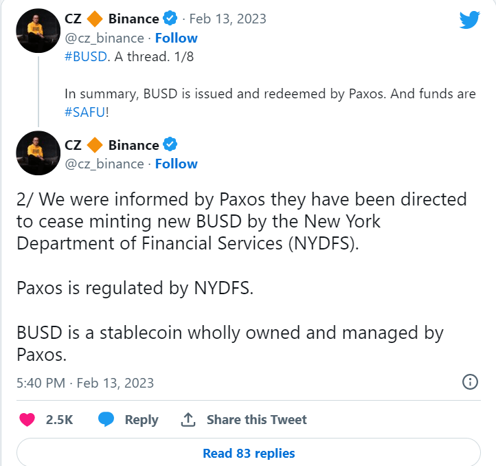 SEC监管重拳威慑下，Coinbase将暂停币安稳定币的交易