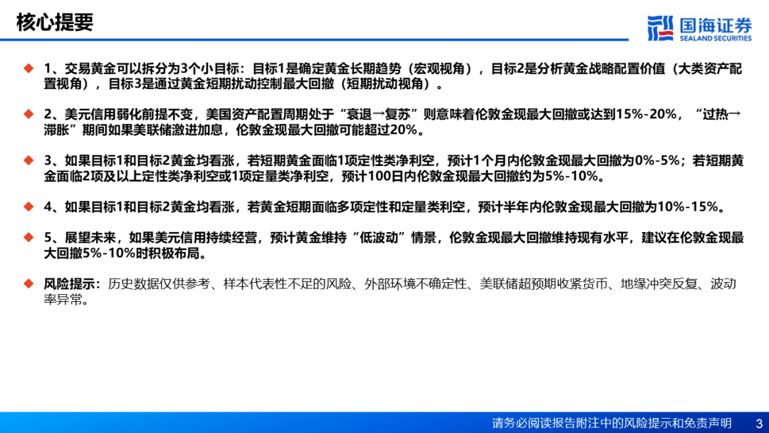 【国海策略】基于“三步走”的黄金交易策略