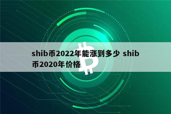 shib币是什么链的(shib这个币做什么的)